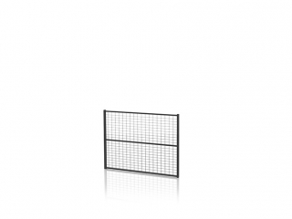 Tvoros segmentas su tvirtinimo detal. (Tinklo akutė 30x50mm, H=0750 W=1300mm, RAL9011)
