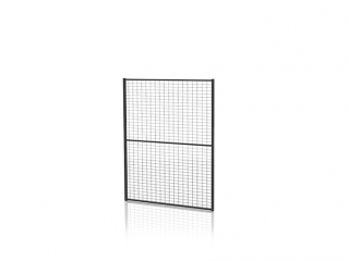 Tvoros segmentas su tvirtinimo detal. (Tinklo akutė 30x50mm, H=1300 W=1300mm, RAL9011)